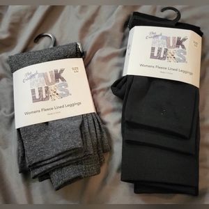 2 pair muk Luk fleece lined leggungs